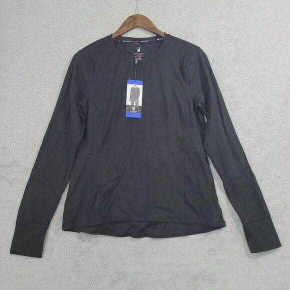 NEW Spyder Active Black Long Sleeve Based Layer Shirt L Women's // 23CT - Picture 1 of 10